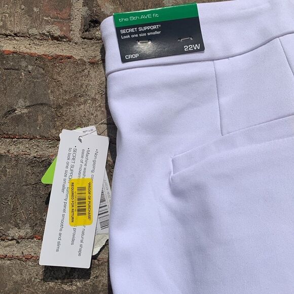 Take 50% OFF- 5th Avenue Secret Support White Cropped Pants, Size-22W - Picture 8 of 10